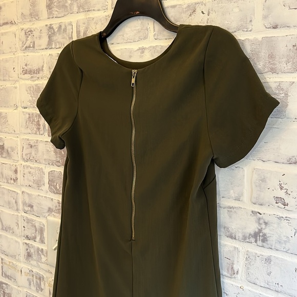 Lulu’s Women’s Shift Dress Olive Green Back Zip Short Sleeve Oversized XS - Picture 5 of 7